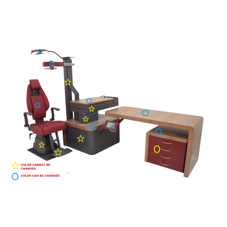XXL/H REFRACTION UNIT LEFT HANDED WITH ELEVATION TABLE WOOD FINISHING