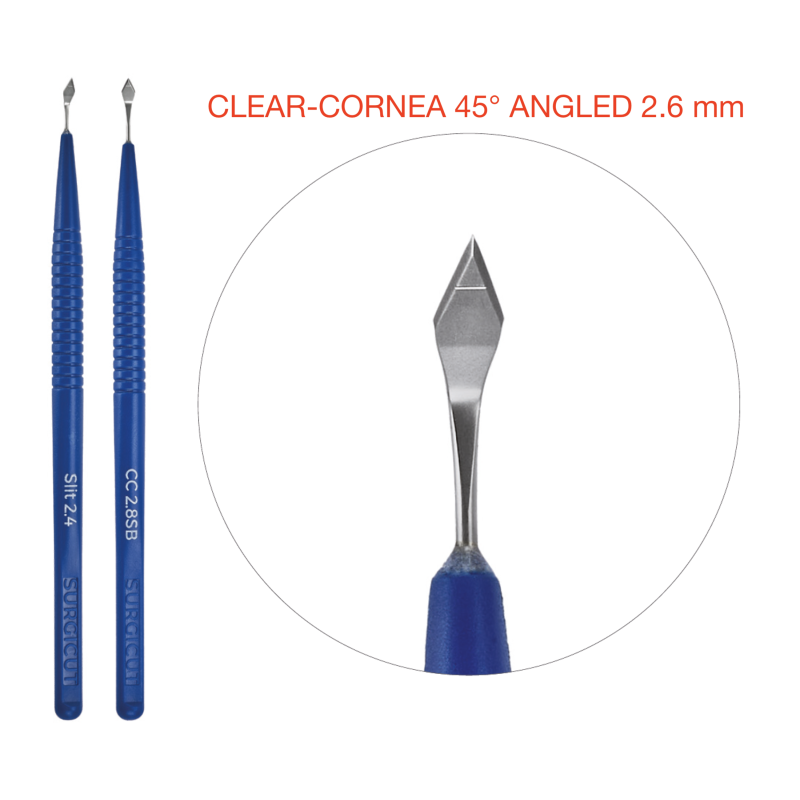 SURGICUT STERILE CLEAR-CORNEA 45° ANGLED 2.6 mm (10x)