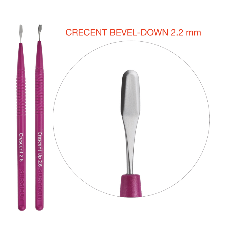 SURGICUT STERILE CRECENT BEVEL-DOWN 2.2 mm (10x)